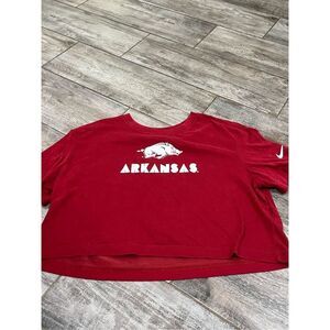 Nike Womens Arkansas Cropped Shirt Size Medium